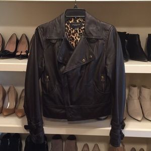 Ann Taylor brown leather jacket